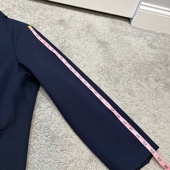 Skies Are Blue Curvy Navy Open Front Blazer Jacket Size 2X Classic Office Work - Picture 8 of 9